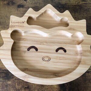 Bamboo Hedgehog Baby Plate with Suction - Healthy & Eco-Friendly Option